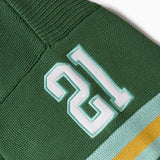 Sage Green Football jersey with number 21 on a white background