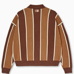 Rear view of the Wisdom Of age knitted zip up cardigan in butter scotch.