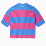 Cable-Knit Short-Sleeve T-Shirt- Cotton Candy