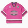 Pink knitted football  jersey with Wisdom Of Age skyline, WA logos anda captains patch.