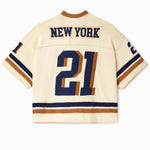 Wisdom Of age football jersey with 'New York' and number '21' on a white background
