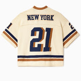 Wisdom Of age football jersey with 'New York' and number '21' on a white background