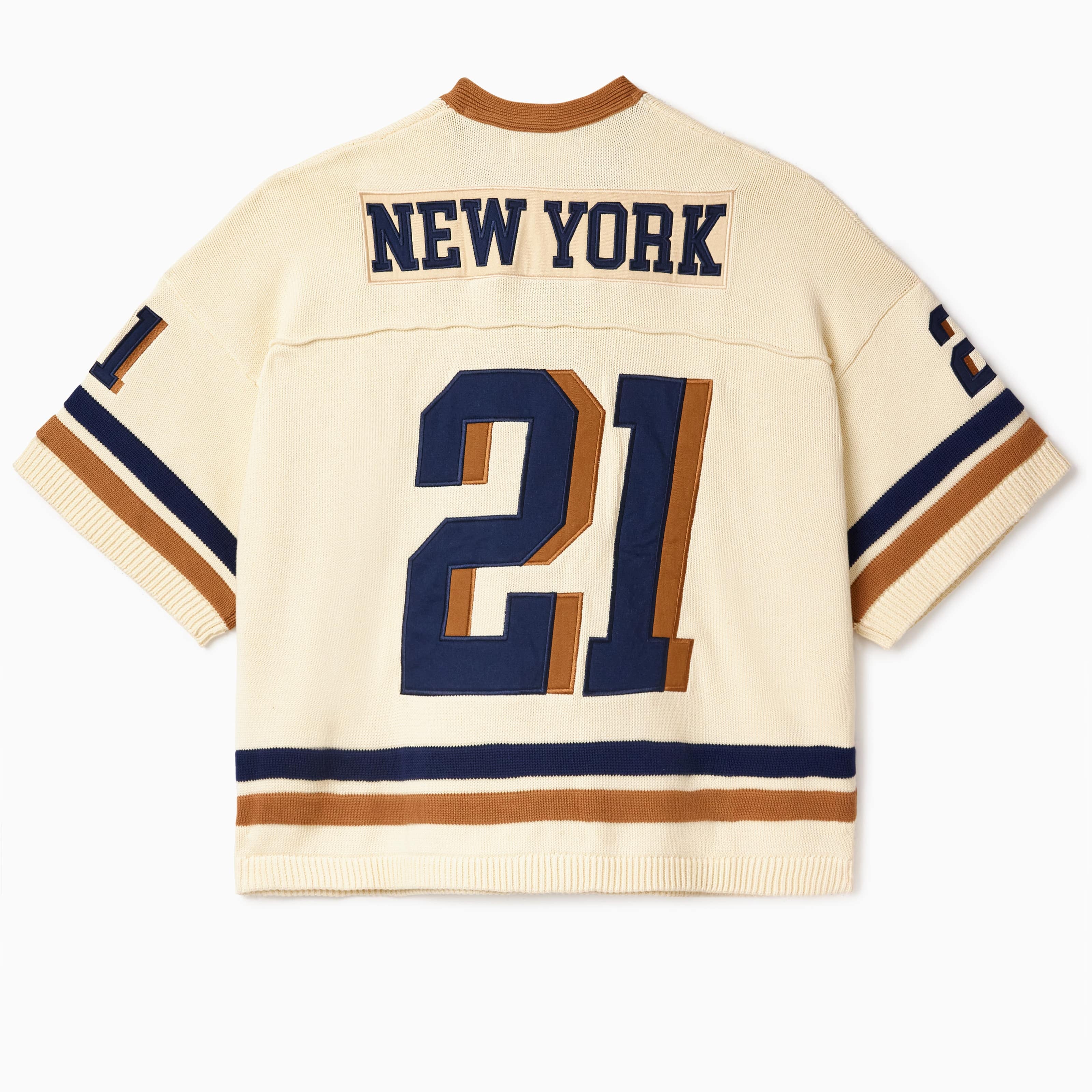 Wisdom Of age football jersey with 'New York' and number '21' on a white background