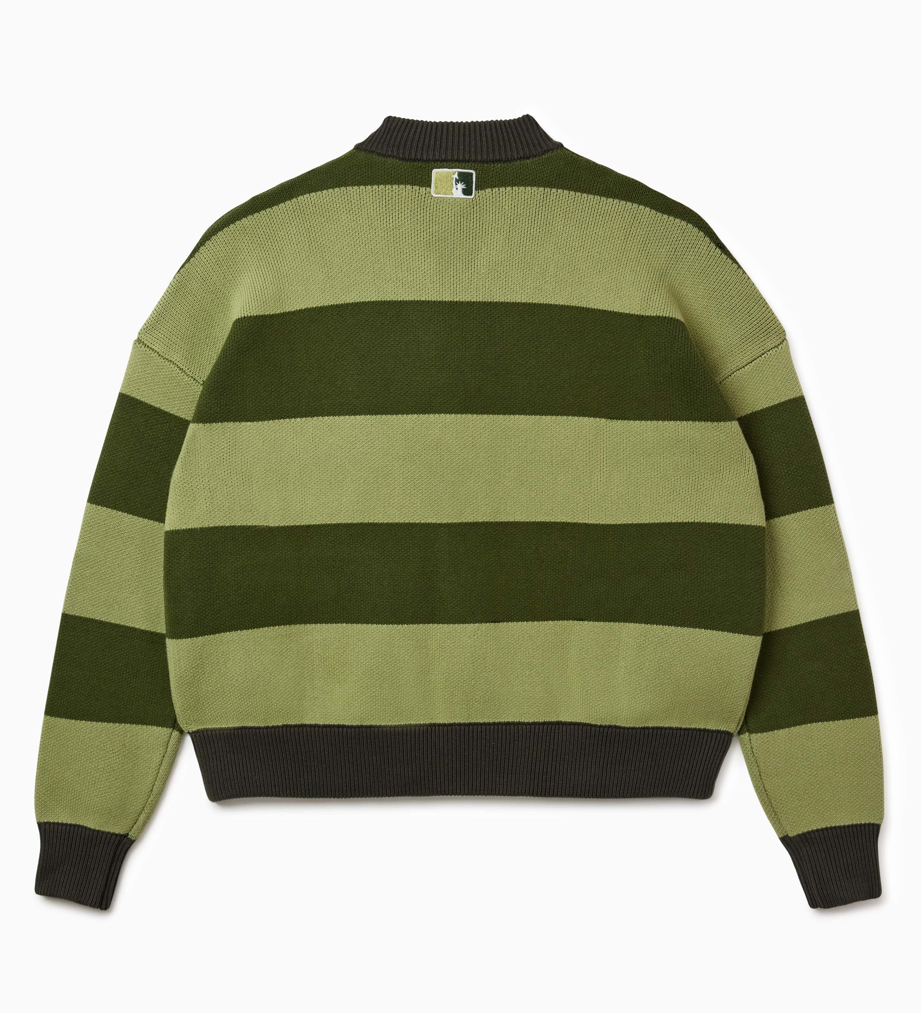 Wisdom of age 2024 olive green striped cardigan back