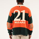 Bleecker Rugby Polo LS - Orange & Green