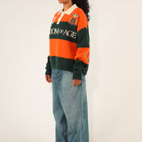 Bleecker Rugby Polo LS - Orange & Green