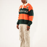 Bleecker Rugby Polo LS - Orange & Green