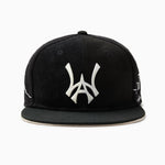 Wisdom Of age Skyline Fitted Hat Black front view