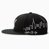 Wisdom Of age Skyline Fitted Hat Black side view