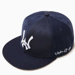 Wisdom Of age Logo Fitted Hat Navy top view