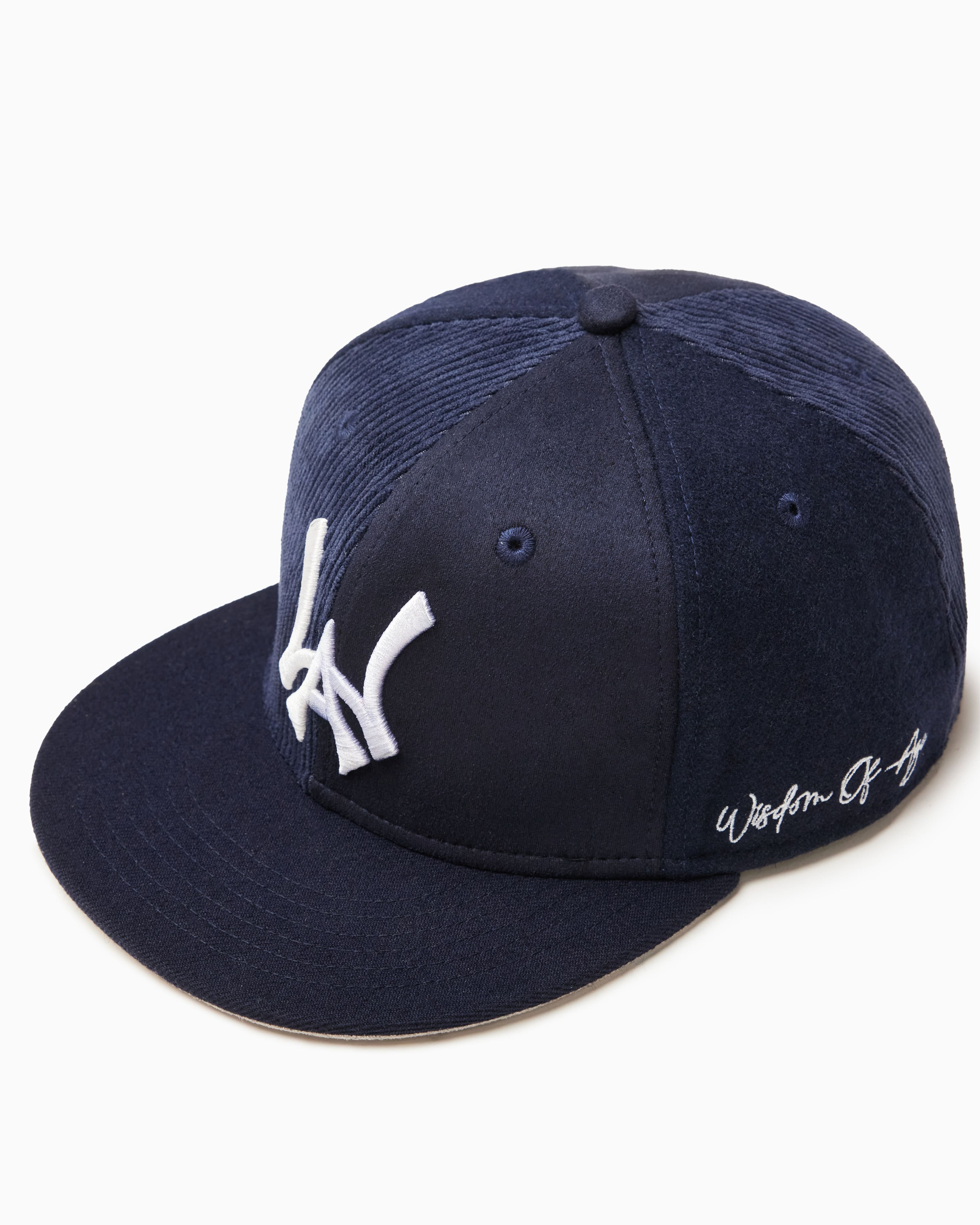 Wisdom Of age Logo Fitted Hat Navy top view
