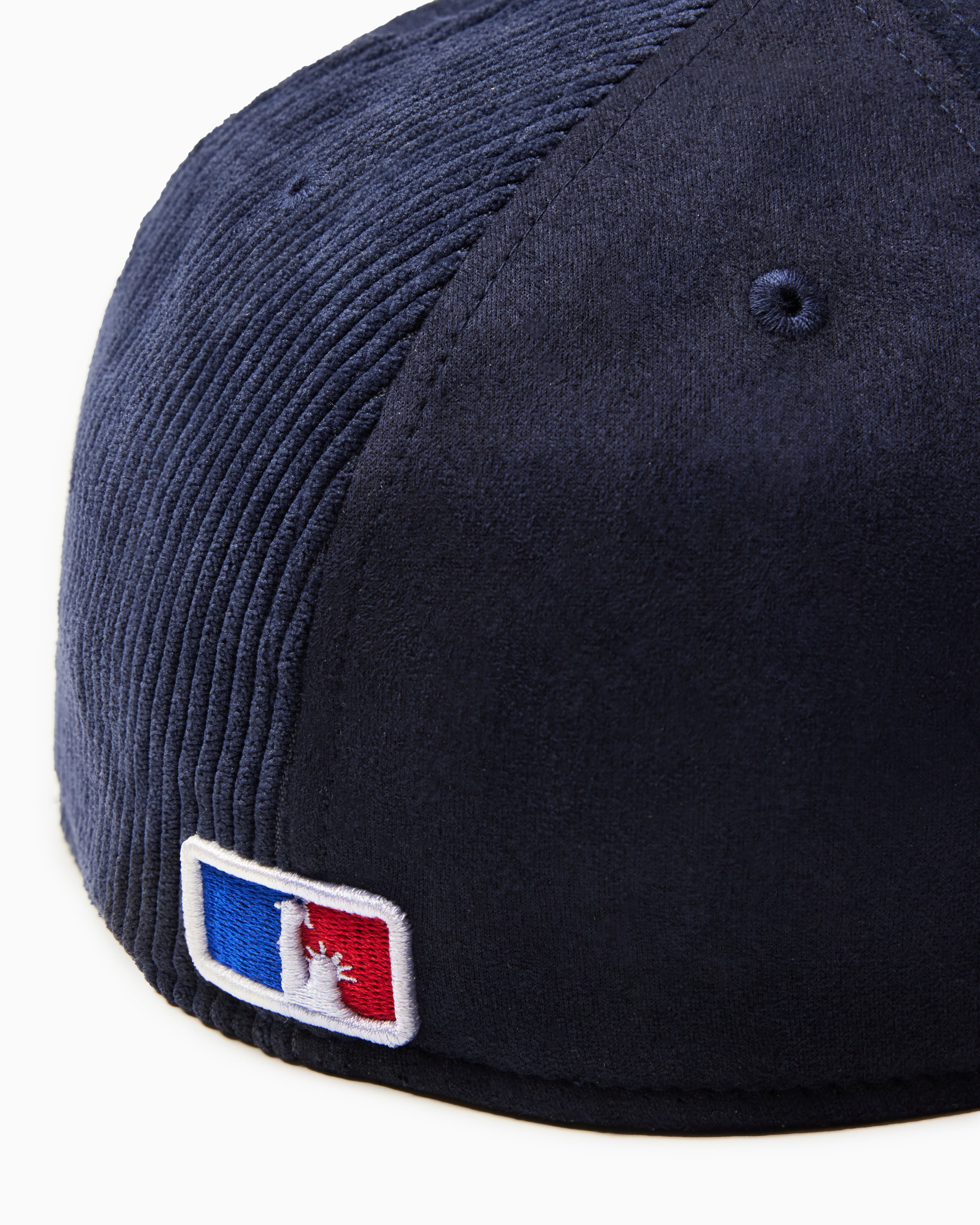 Wisdom Of age Logo Fitted Hat Navy back view Close up