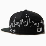 Wisdom Of age Skyline Fitted Hat black back side view