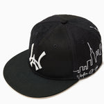 Wisdom Of age Skyline Fitted Hat black top view