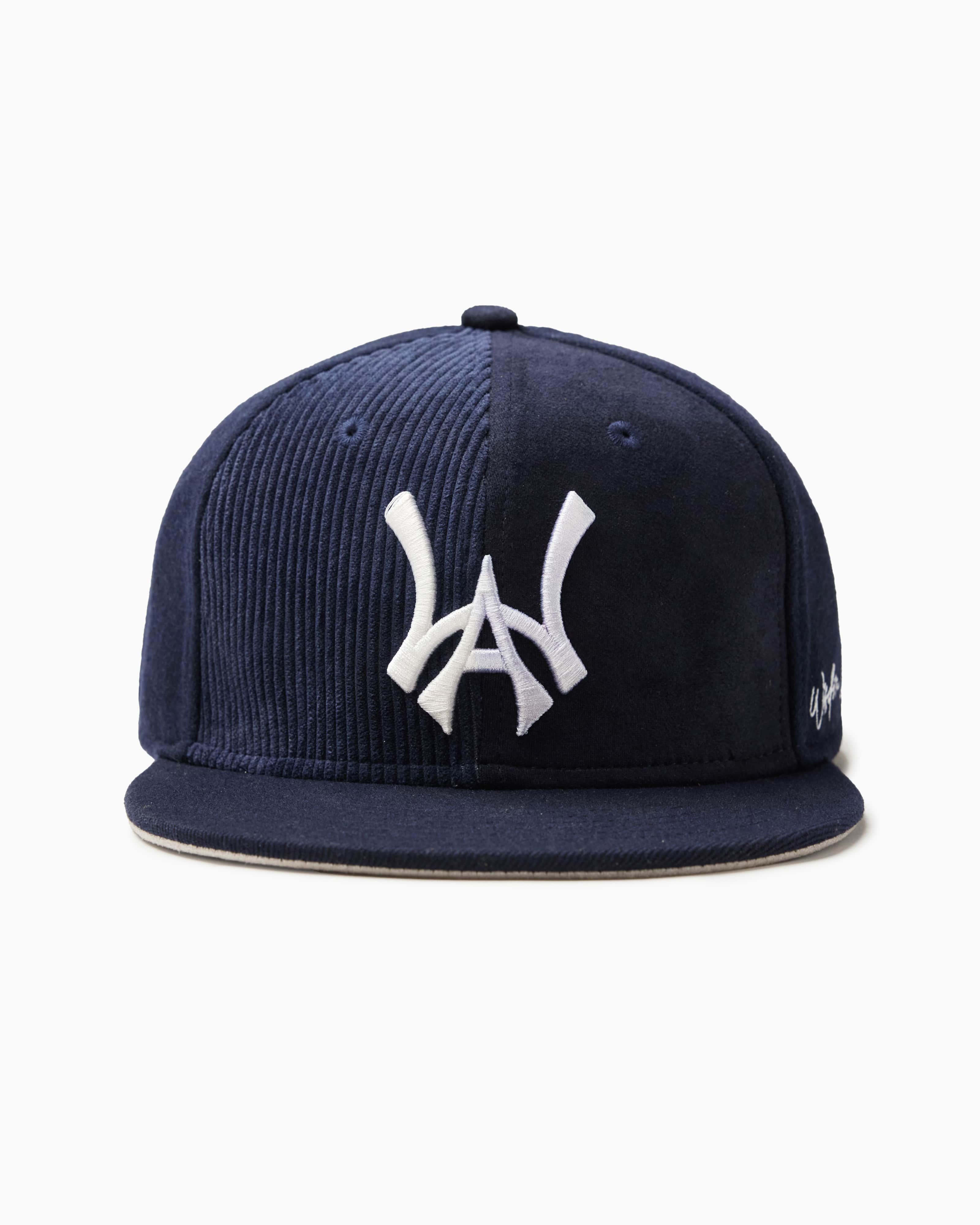 Wisdom Of age Logo Fitted Hat Navy Front view Close up