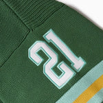 Sage Green Football jersey with number 21 on a white background