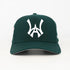 Green baseball cap with a white WA logo on a white background