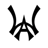 "WA" brand logo in a monogram font connecting the "W" and "A" in the color black