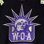 Close up of the WOA Liberty Embroidered on the front.