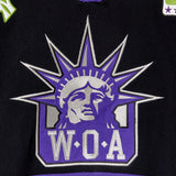 Close up of the WOA Liberty Embroidered on the front.
