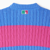 Cable-Knit Short-Sleeve T-Shirt- Cotton Candy