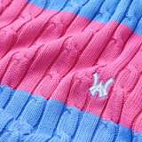 Cable-Knit Short-Sleeve T-Shirt- Cotton Candy