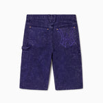 WOA Canvas Carpenter Shorts in Purple with WA logo on right back pocket on a white background