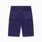 WOA Canvas Carpenter Shorts in Purple with WA logo on right back pocket on a white background