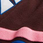 Wisdom Of Age Hockey Jersey Chocolate fabric close up