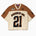 Wisdom Of Age Knit Football Jersey V2 in Sand with 'Wisdom of Age' and number '21' on a white background