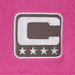 Close-up of embroidered captains patch.