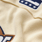 Close-up of a embroidered captains patch.