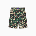 Camouflage shorts with WA logos on a white background
