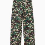 Camouflage-patterned pants on a white background