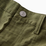 Close-up of the pants button on a white background