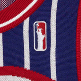 Wisdom Of Age Empire Basketball Jersey Blue Pinstripe front view Statue of Liberty patch