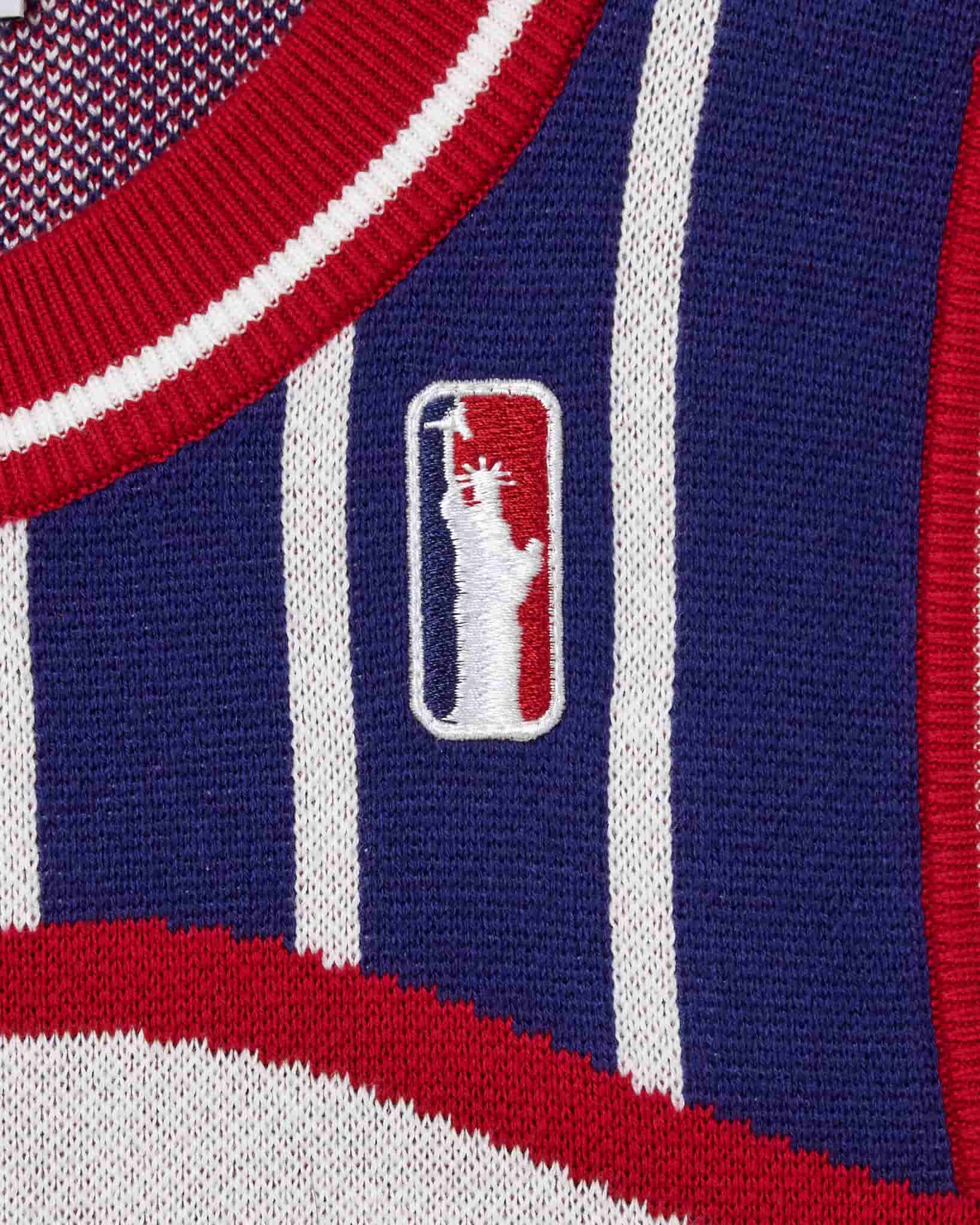 Wisdom Of Age Empire Basketball Jersey Blue Pinstripe front view Statue of Liberty patch